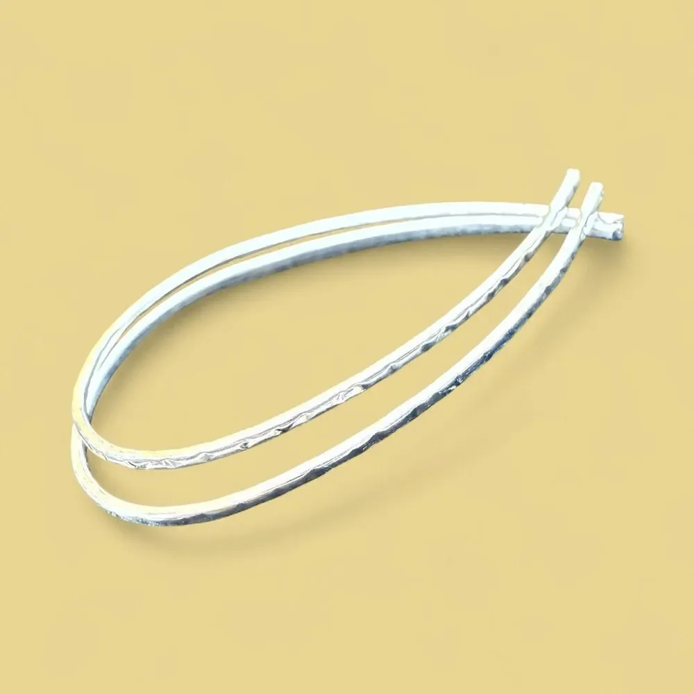 STERLING SILVER HAMMERED HOOP EARRINGS – WOMEN’S TEARDROP DESIGN